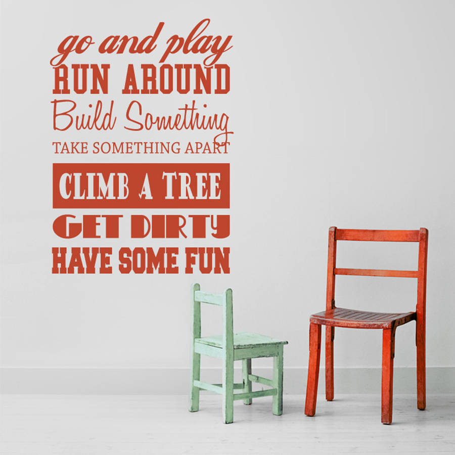 'being a child' wall sticker by wall art