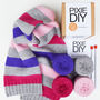 Luxury Stripy Scarf Knitting Kit, thumbnail 1 of 6