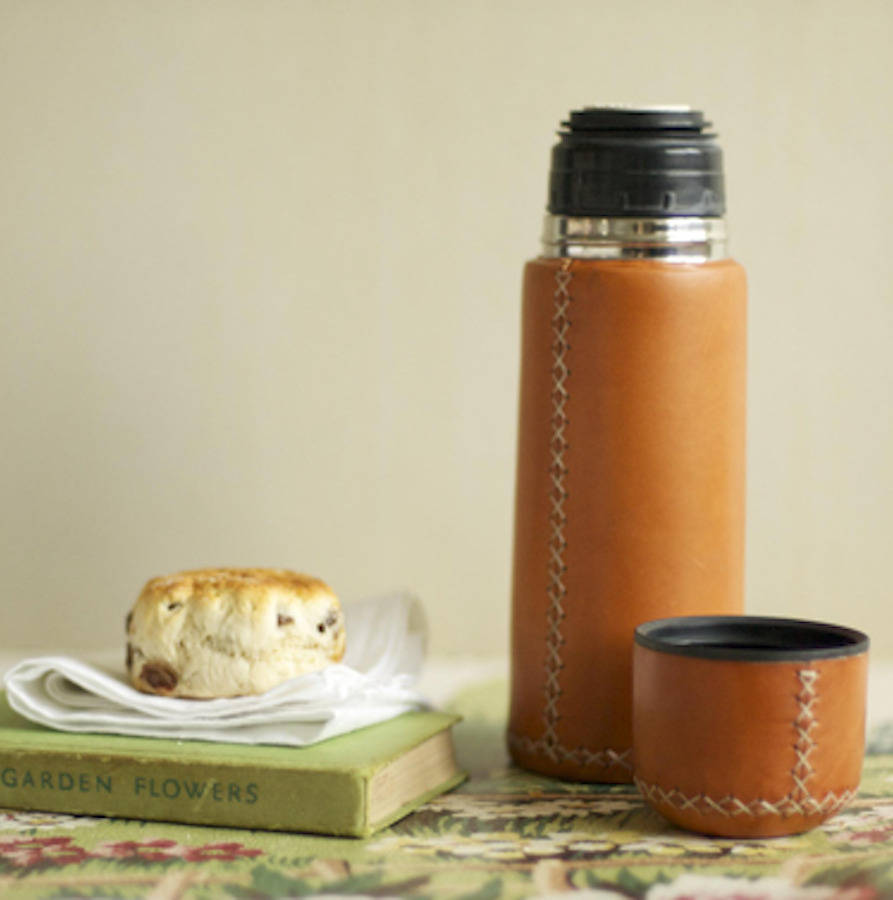 Leather Thermal Vacuum Flask, 1 of 7