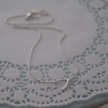 Personalised Sterling Silver Wishbone Necklace, 3 of 8