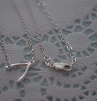 Personalised Sterling Silver Wishbone Necklace, 7 of 8
