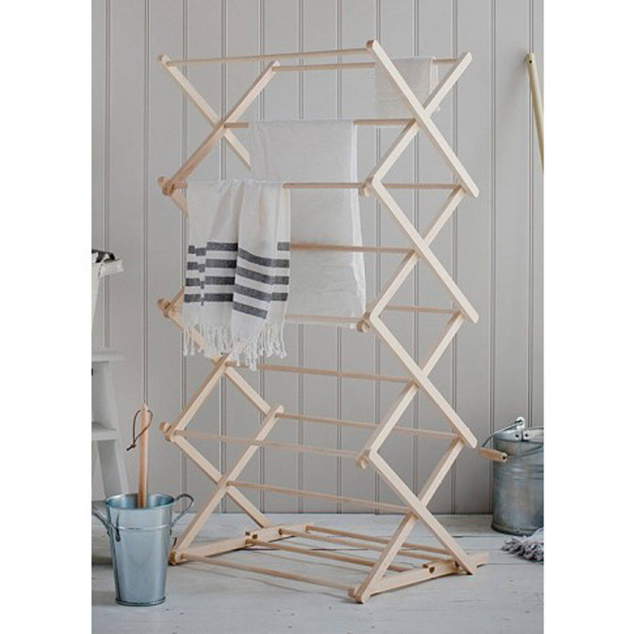 beech wooden folding clothes horse by garden selections ...