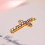 24k Gold Plate Diamante Cross Confirmation Card, thumbnail 3 of 6