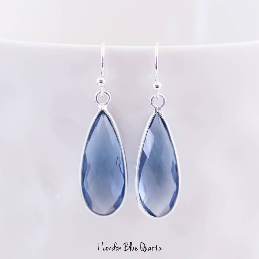 Teardrop Gemstone Earrings By J&S Jewellery | notonthehighstreet.com