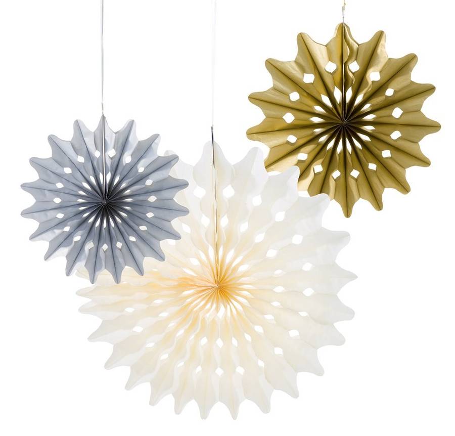 Metallic Paper Fan Decorations By Postbox Party