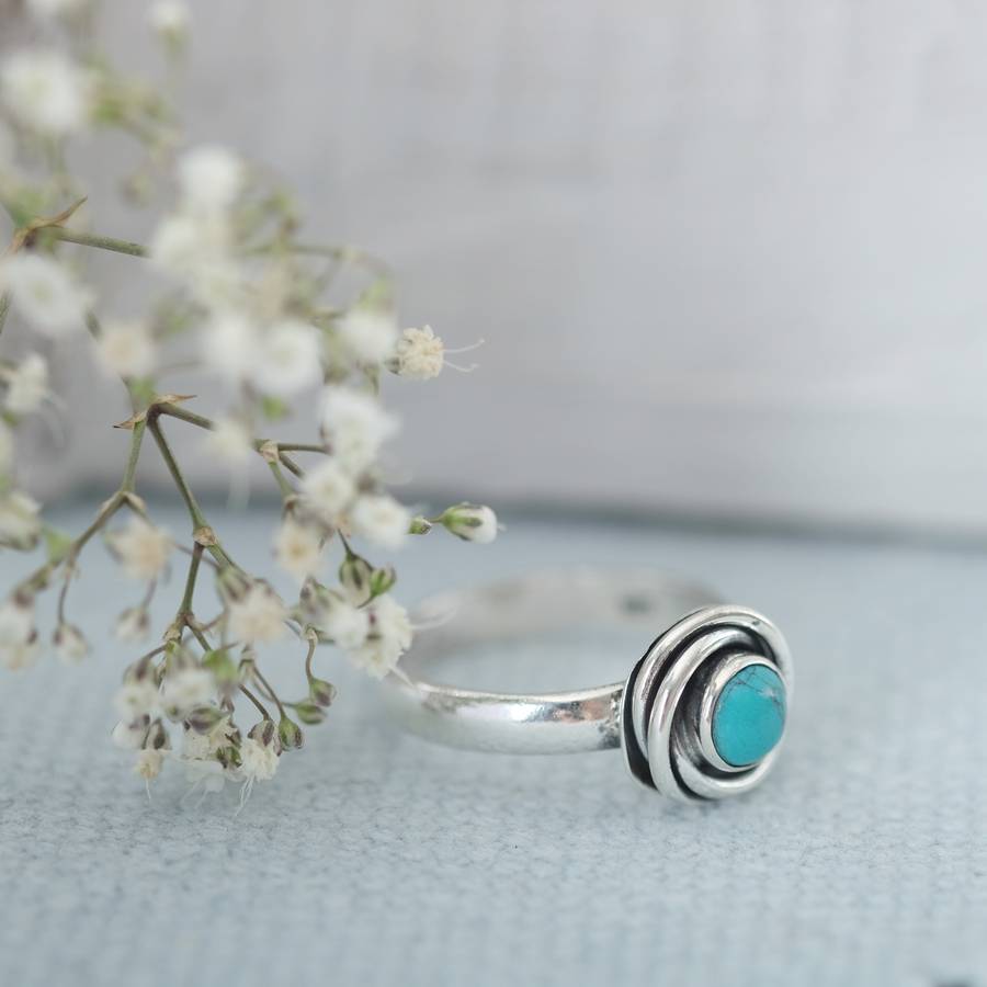 Turquoise Friendship Knot Ring By Wanderlust Jewellery ...