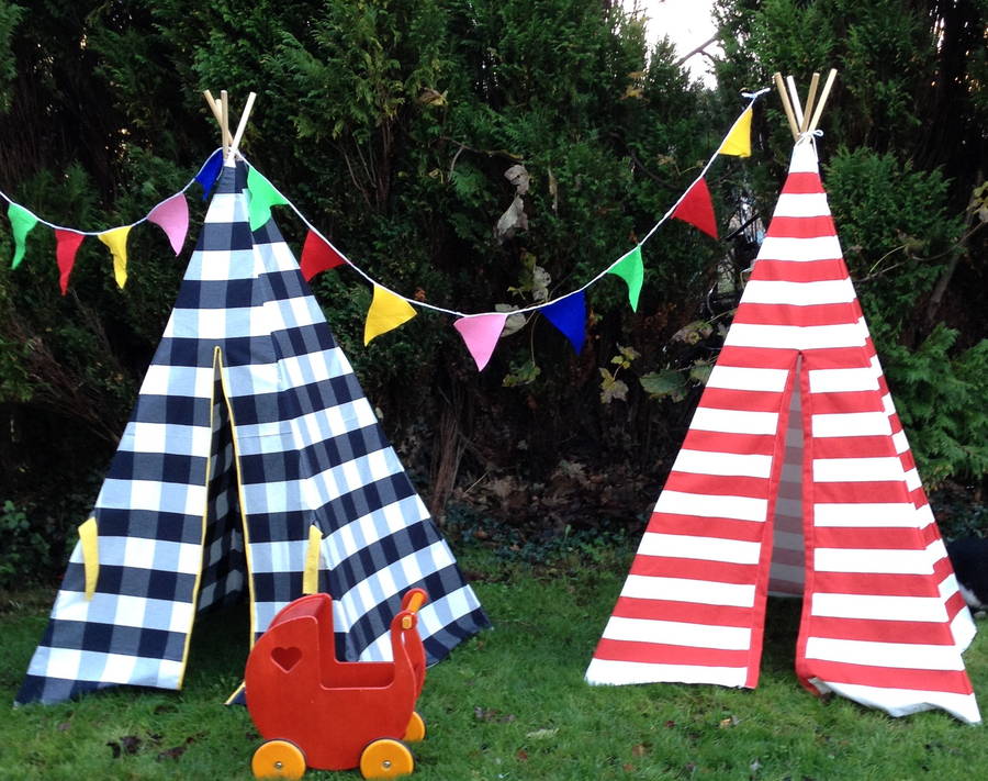 stripe canvas teepee wigwam by love lime | notonthehighstreet.com