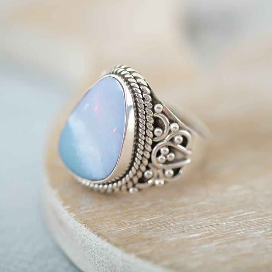 Opal And Sterling Silver Ring By Wanderlust Jewellery ...