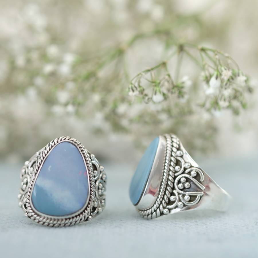 Opal And Sterling Silver Ring By Wanderlust Jewellery ...