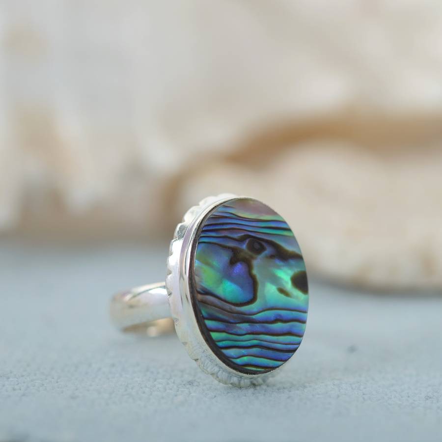 Albalone Shell Ring By Wanderlust Jewellery