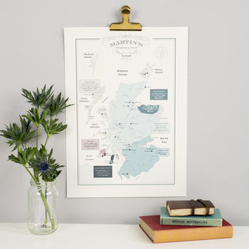 Whisky Map Of Distillery Regions In Scotland Print, 7 of 9
