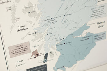 Whisky Map Of Distillery Regions In Scotland Print, 5 of 9