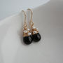 Black Onyx With Woven Pearls Earrings, thumbnail 2 of 4