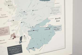 Whisky Map Of Distillery Regions In Scotland Print, 6 of 9