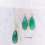 Teardrop Gemstone Earring And Necklace Set, thumbnail 4 of 12