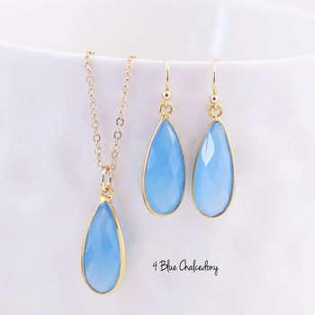 Teardrop Gemstone Earring And Necklace Set, 7 of 12