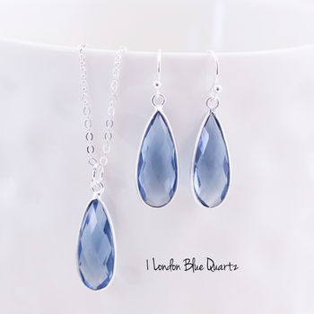 Teardrop Gemstone Earring And Necklace Set, 3 of 12