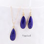 Teardrop Gemstone Earring And Necklace Set, thumbnail 9 of 12