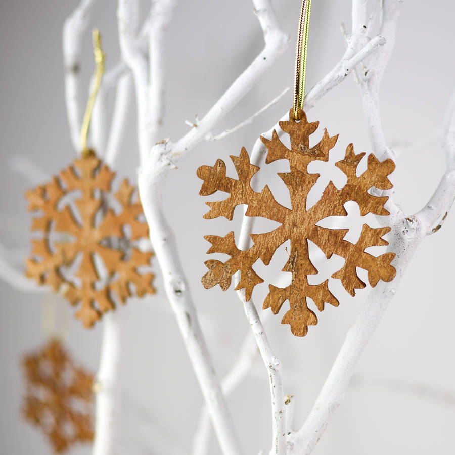 aromatic cinnamon christmas tree snowflake decoration by nom living
