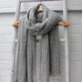 Grey Woven Cashmere Scarf, thumbnail 2 of 4