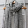 Grey Woven Cashmere Scarf, thumbnail 3 of 4