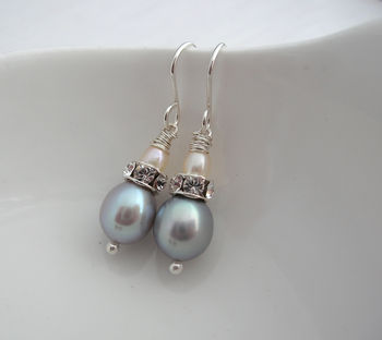 pearl and crystal double drop earrings by sarah hickey ...