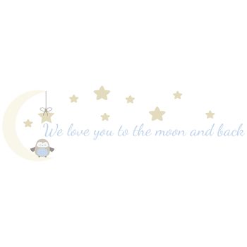 Moon And Back Fabric Wall Sticker, 2 of 4