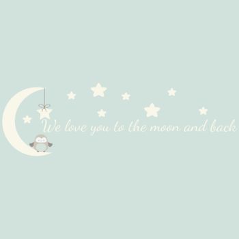 Moon And Back Fabric Wall Sticker, 3 of 4