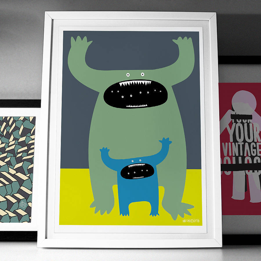 Mummy Or Daddy Monster Fine Art Giclée Print By Muro Buro ...