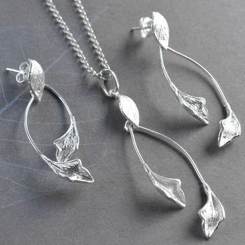 Sterling Silver Falling Leaves Necklace, 2 of 5