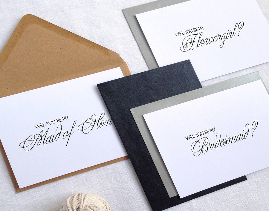 'will You Be My Bridesmaid' Script Font Card By Kismet Weddings 