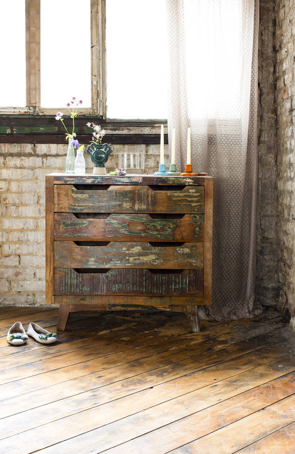 Tikal Reclaimed Wood Chest Of Drawers By Reason Season Time London