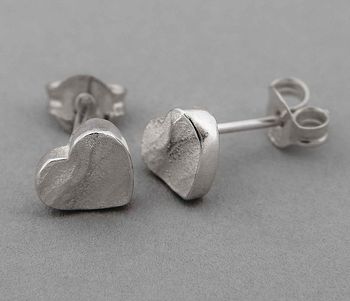 Dune Heart Studs Silver Or 18ct Gold, 5 of 6