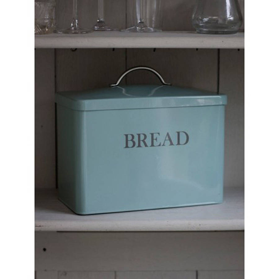 bread bin in shutter blue by garden selections