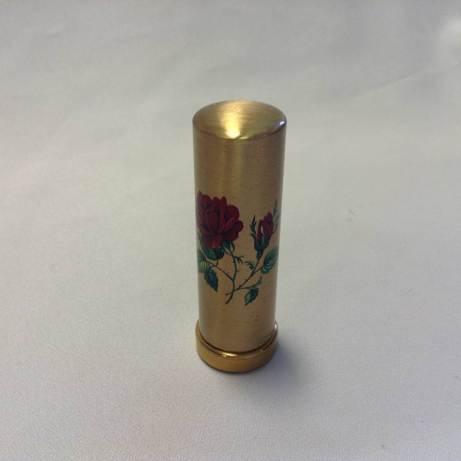 Vintage Gold Tone Rose Lipstick Holder By Iamia