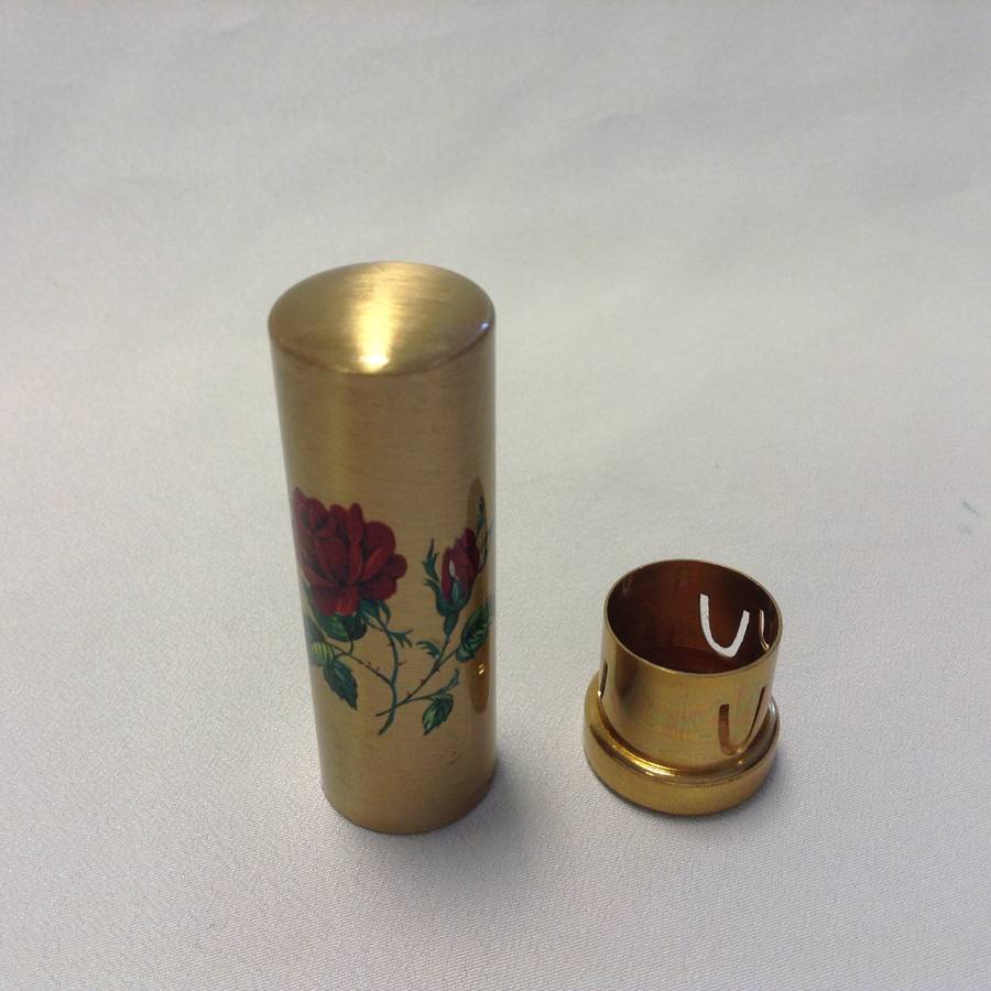 Vintage Gold Tone Rose Lipstick Holder By Iamia