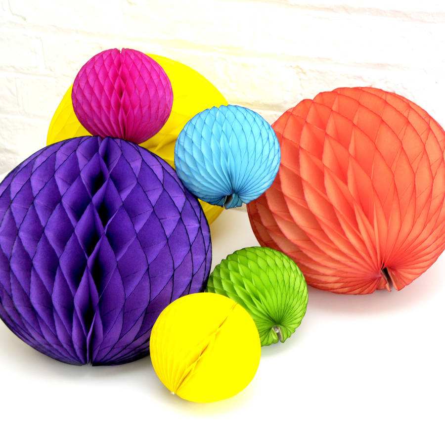 Rainbow Party Tissue Paper Ball Collection By Peach Blossom
