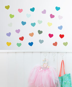 Multicoloured Heart Wall Sticker Set, 2 of 3