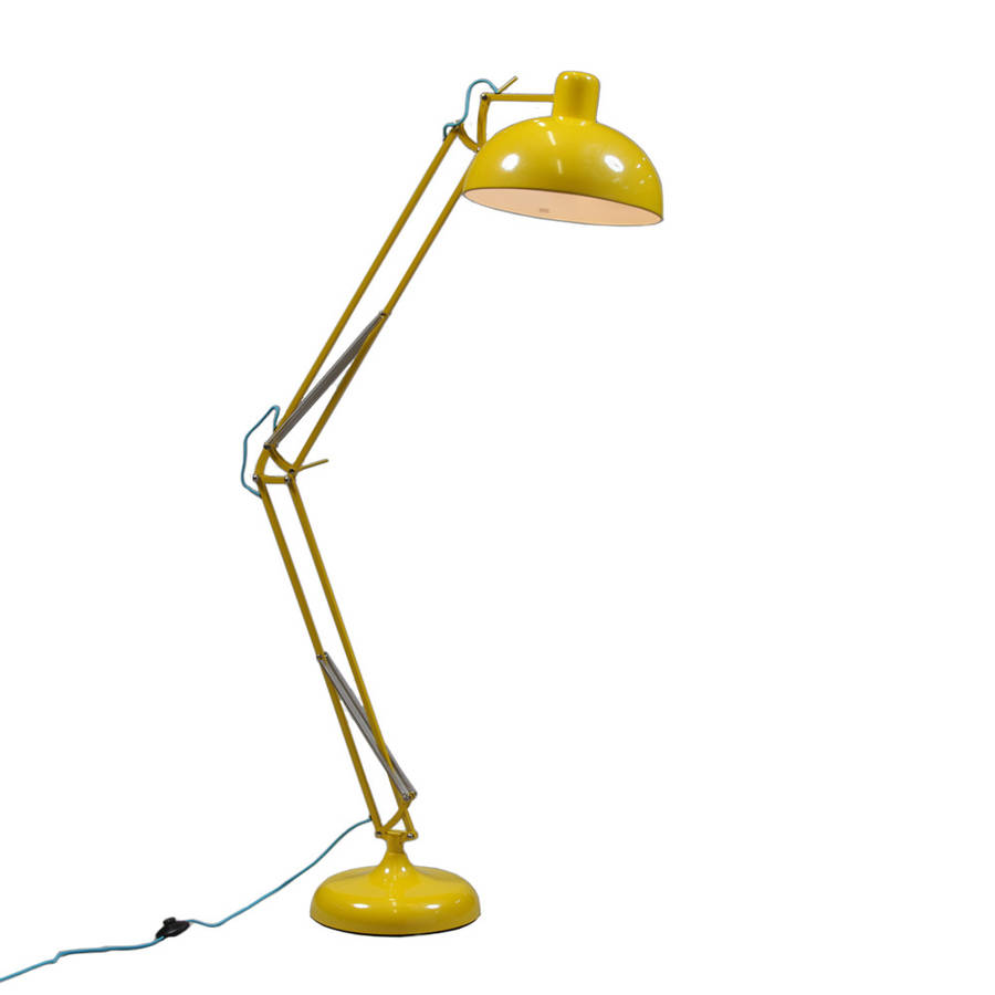 Large Angled Floor Lamp In Four Colours By Out There Interiors