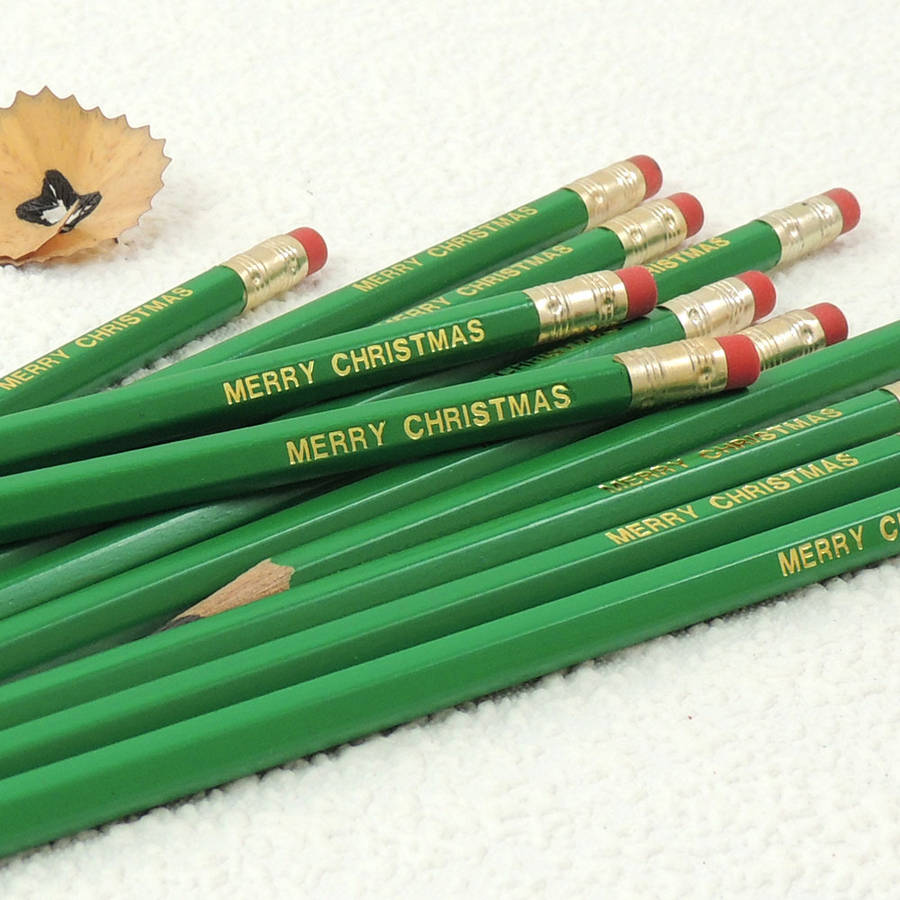 12 Christmas Graphite Pencils By Able Labels | notonthehighstreet.com