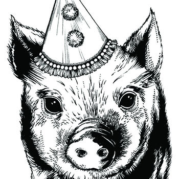 Party Piglet Greeting Card, 2 of 2