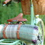 Recycled Wool Picnic Rug And Leather Straps, thumbnail 4 of 4