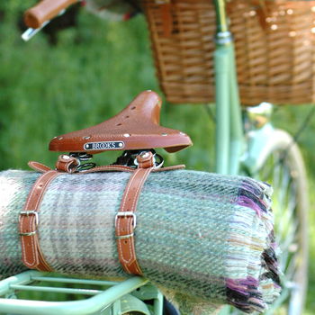 Recycled Wool Picnic Rug And Leather Straps, 4 of 4