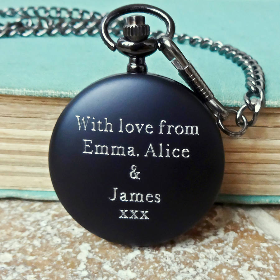 Personalised Pocket Watch For Dad With Engraved Message By Wild Life