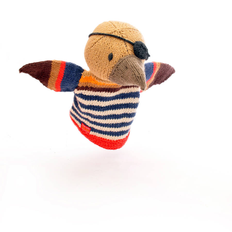 pirate eagle hand puppet in organic cotton by chunkichilli