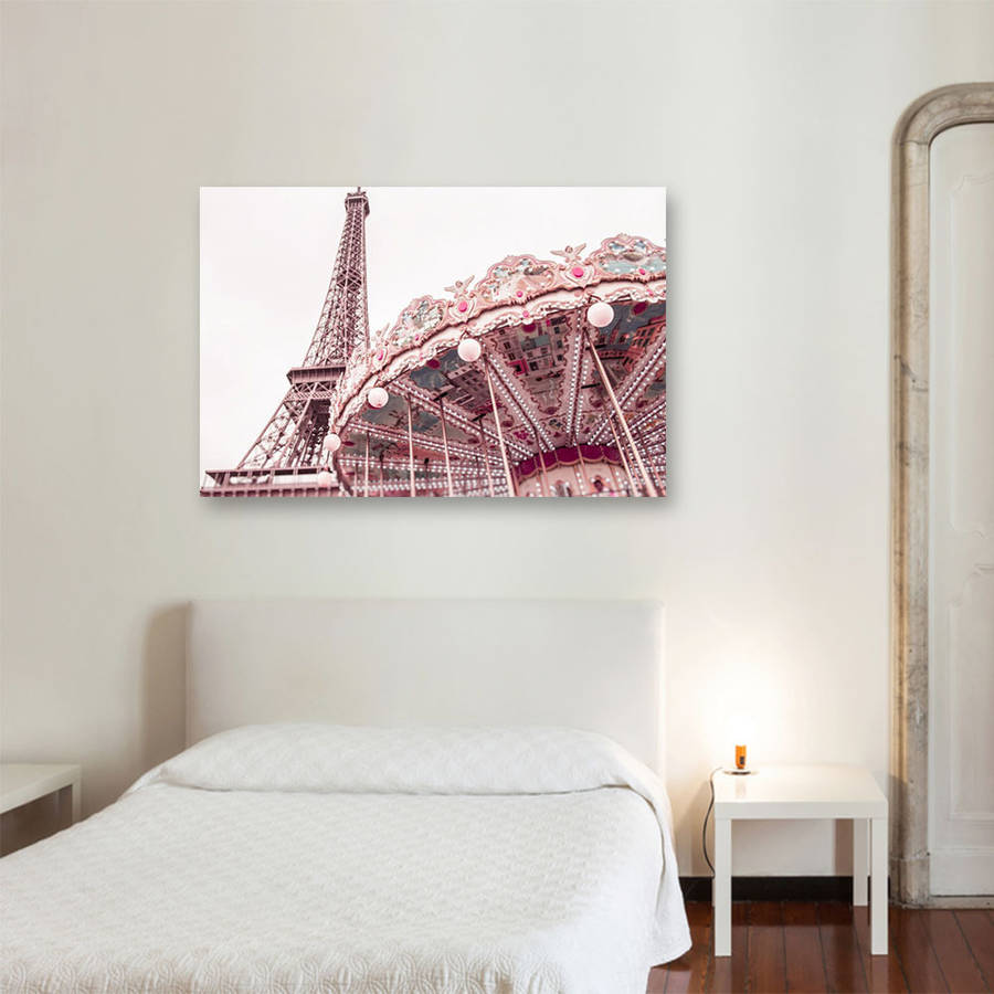 eiffel tower carousel canvas by ruby and b | notonthehighstreet.com