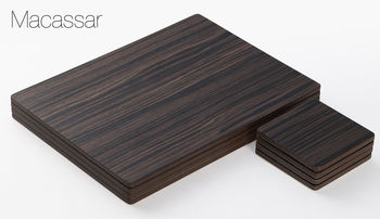Real Wood Veneer Placemat Set Or Coaster Set, 3 of 9