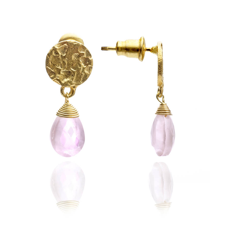 Semi Precious Stone Drop Earrings By Azuni London Designer Jewellery ...