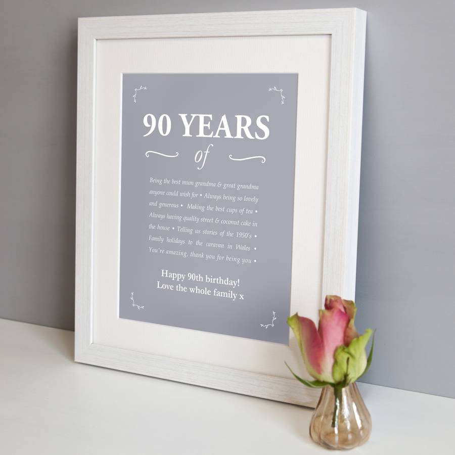 personalised 90th birthday print by elephant grey | notonthehighstreet.com