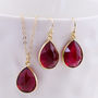 Heart Shape Gemstone Earring And Necklace Set, thumbnail 2 of 10